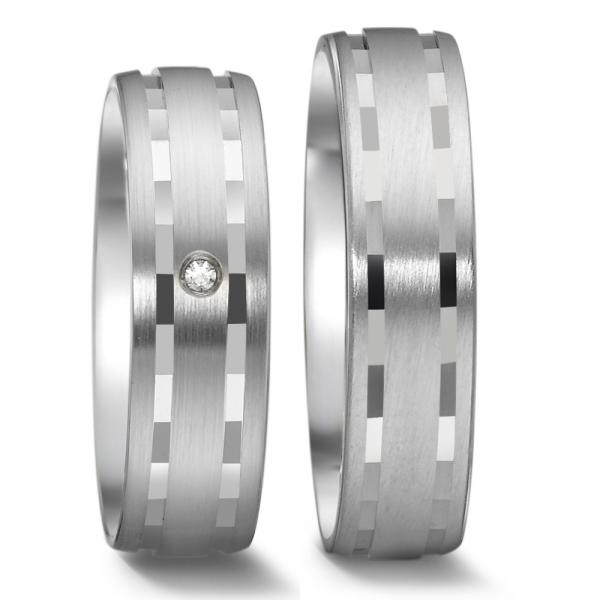 Trauringe Weissgold von Weidner 62206 + 72206